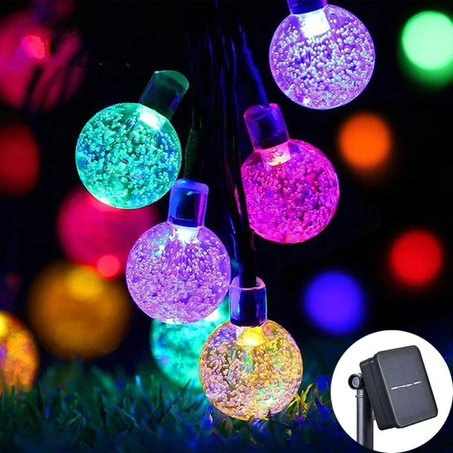Guirlande Lumière LED Solaire Boule en Cristal PDQ 5