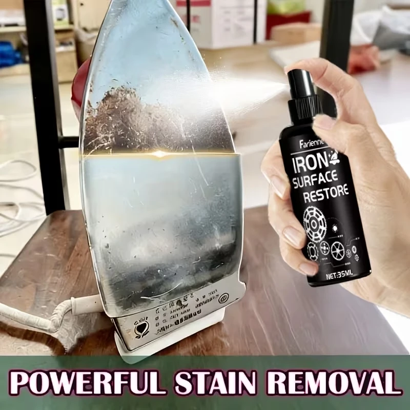 Iron Restorer Cleaning Spray Quickly Removes Burn Marks Stains Glue Residue from Iron Soleplate Fast Acting No Scratch Gentle