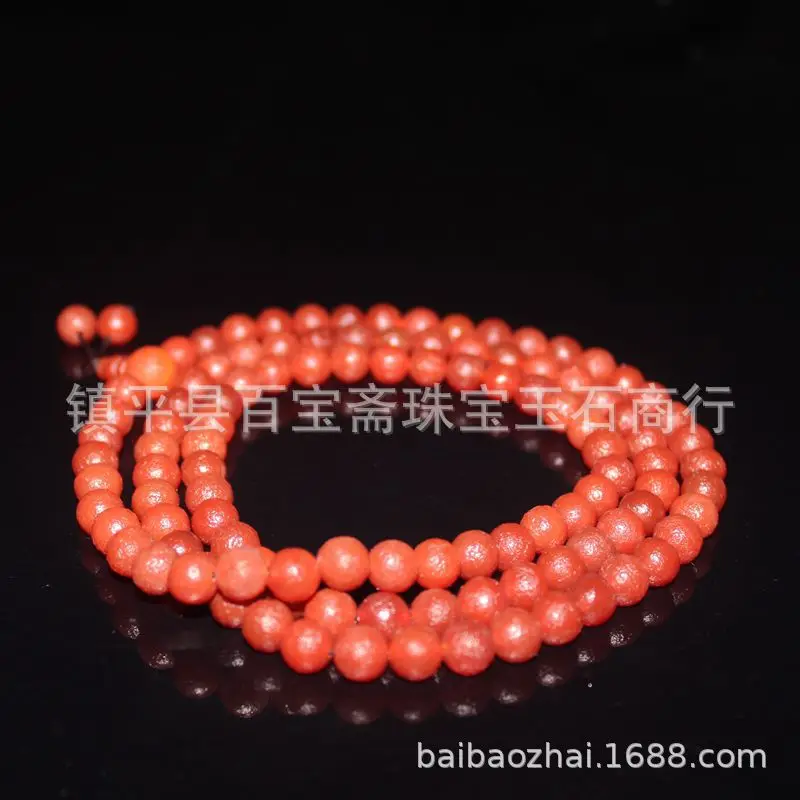 Crafts Miscellaneous Antique Old 108 PCs Buddha Beaded Necklace Red Agate Coated Pulp round Beads