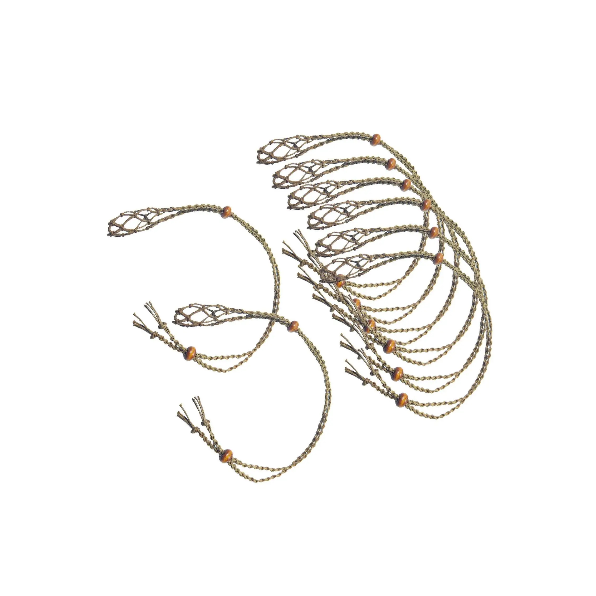 

8Pcs Crystal Necklace Cord Empty Stone Holder Bracelet Pendant Holder Brown