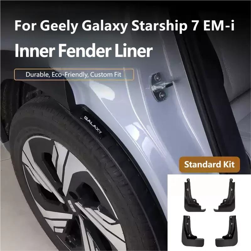 For Geely Galaxy Starship 7 EM-i Geely EX5 EM-i 2026 Tire Fenders Blocking Sediment Front Rear Wheels Accessories 4pcs