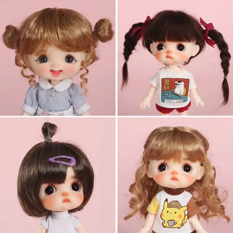 Ob11 Face Doll Wig Fake Mohair High Temperature Silk 8 Bid Egg Smile Wig Doll Accessories Wig