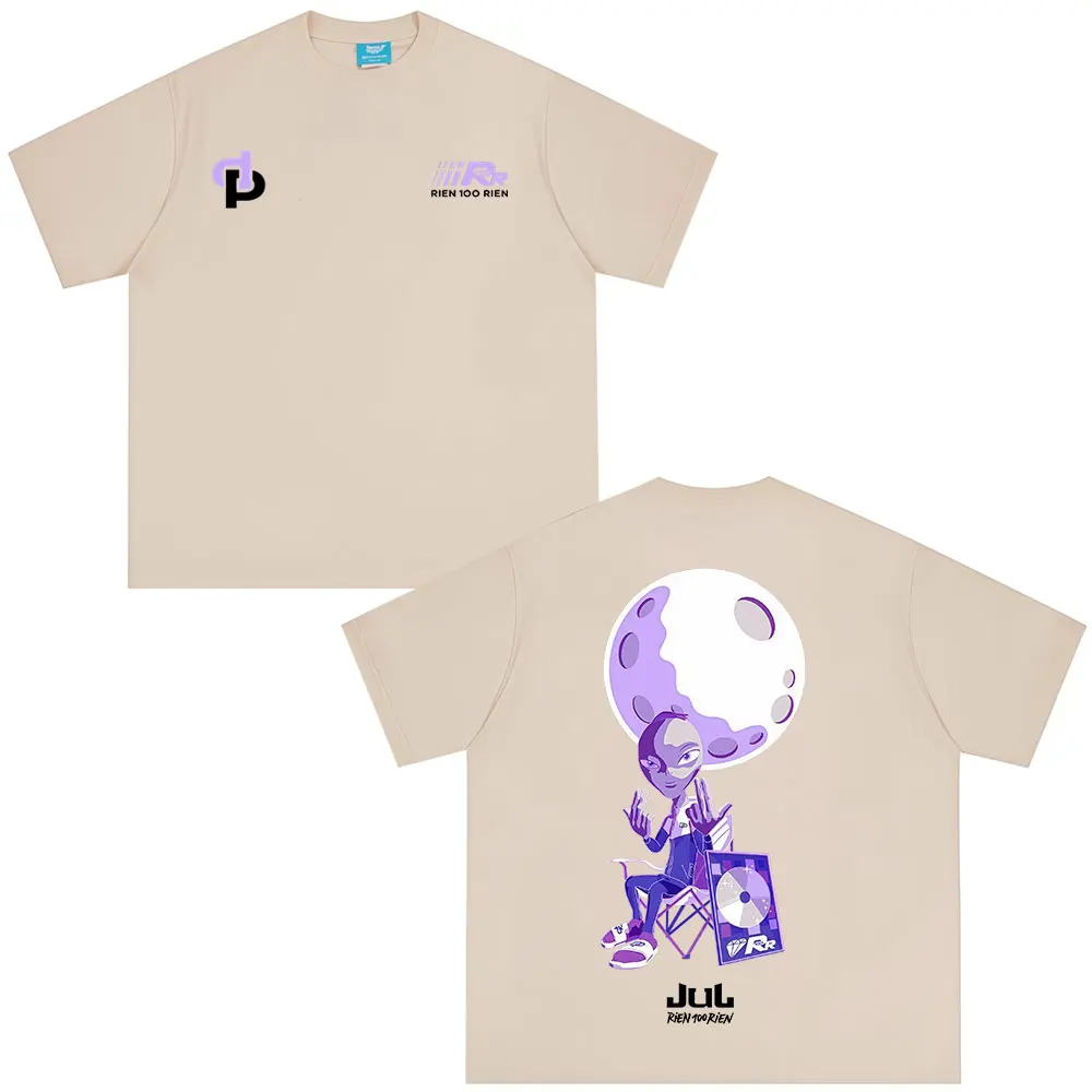 فرنسا مغني الراب يوليو رين 100 رين ألبوم ميرش تي شيرت الرجال النساء الملابس موضة الهيب هوب تي شيرت عادية القطن قصير الأكمام التي شيرت #6