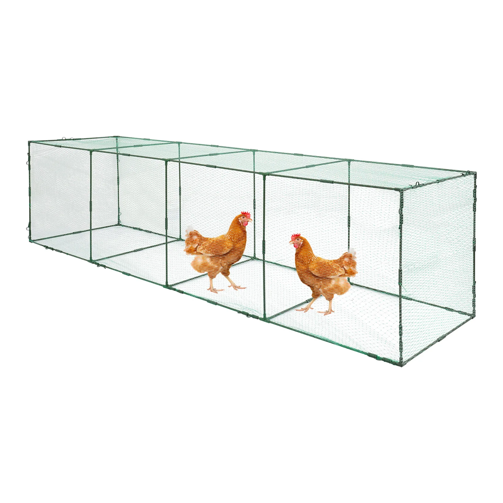 

Уличный вольер-туннель для кур и уток, защищенный от хищников, 125 футов, 4-секционный, регулируемый, для 20-30 уток