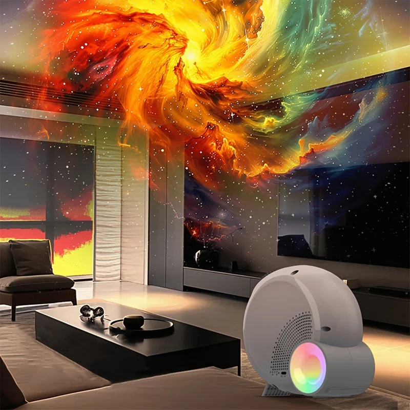 AB09-Galaxy Star Proiettore con luce notturna RGB e altoparlante Bluetooth Lampada lunare a LED USB 13 diapositive per camera da letto Sala giochi per bambini