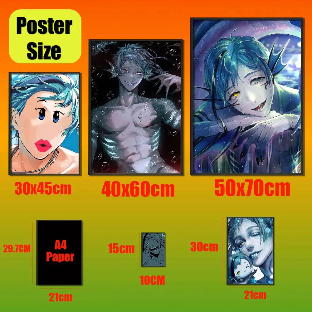 For Twisted Wonderland Floyd Leech Azul Ashengrotto Poster Sticker Cover Bars Custom Film Self-adhesive Ornament Collectibles