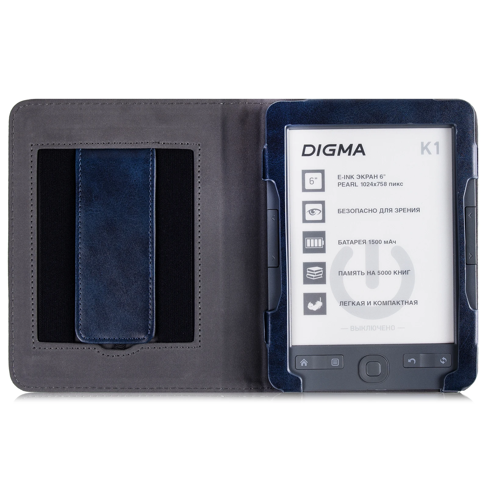 Stand Case for Digma K1/Digma K2 - Premium PU Leather Sleeve Cover with Two Hand Straps