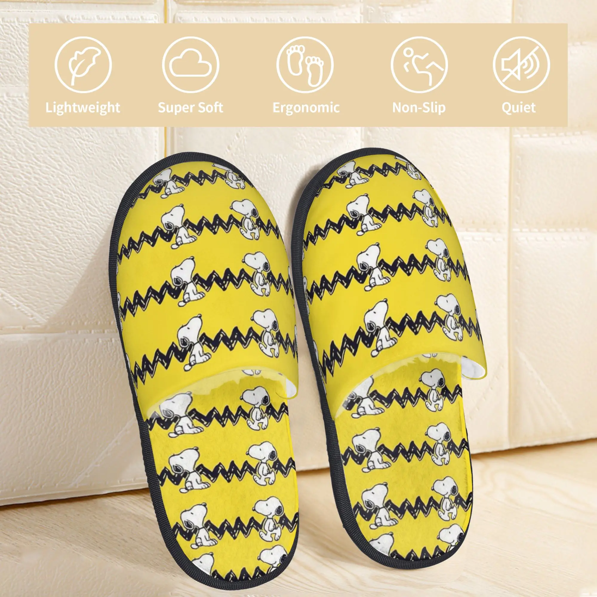 Custom S-snoopies Cartoon House Slippers Women Soft Memory Foam Dog Anime Slip On Spa Slipper Shoes