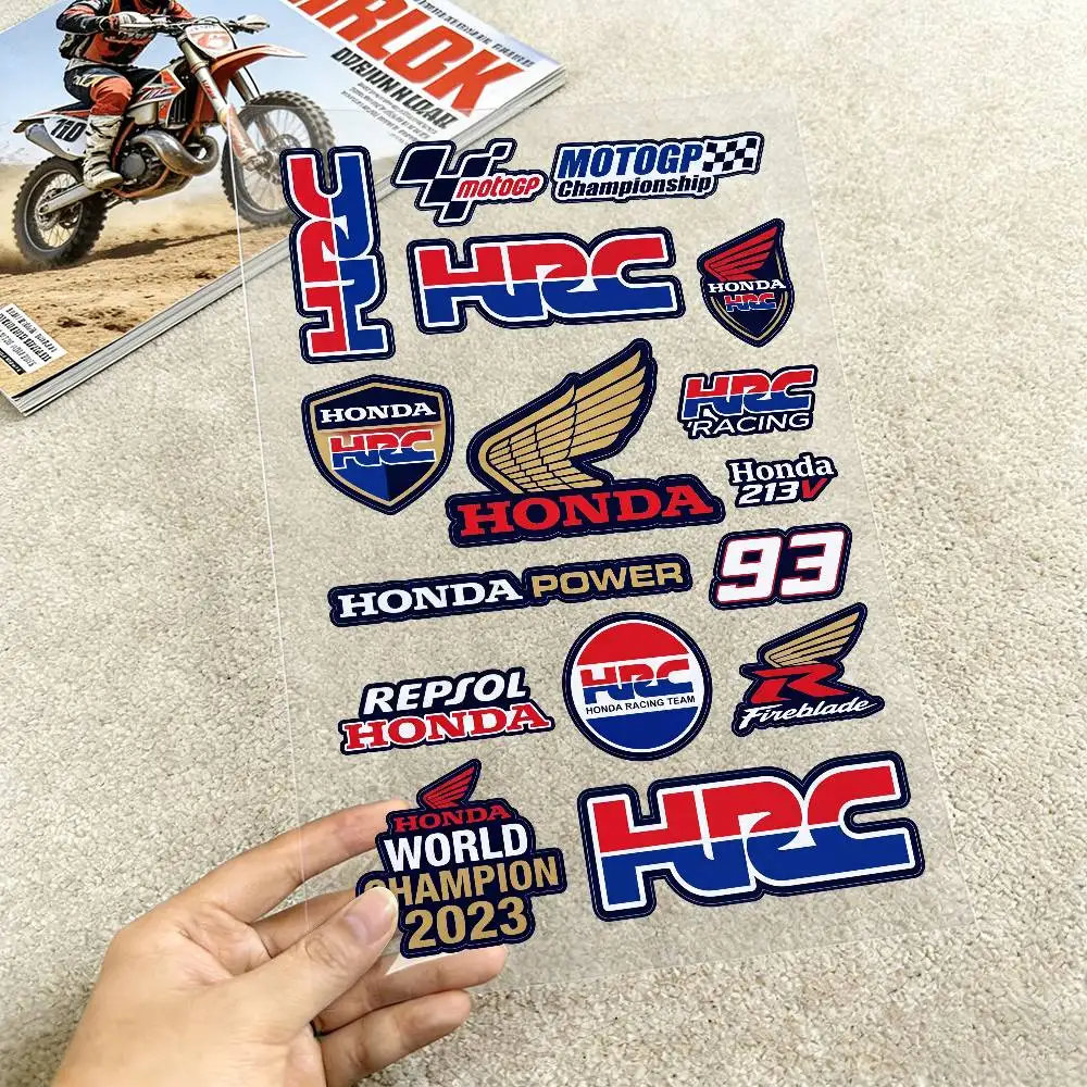 FOR HONDA HRC H WING Waterproof Reflective Motorbike Stickers Easy Peel Removable Decals for Motorcycle Car