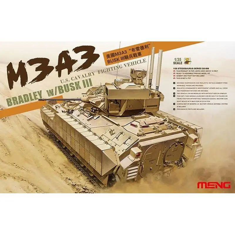 Meng Model SS-006 1/35 U.S. M3A3 Bradley w/ Busk III Cavalry Fighting Vehicle - Scale Model Kit