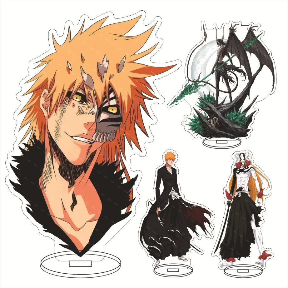 Anime BLEACH Acrylic Stand Manga Figures Kurosaki Ichigo Miniatures Figurines Garage Kits Model Toys GK Ornaments Decoration