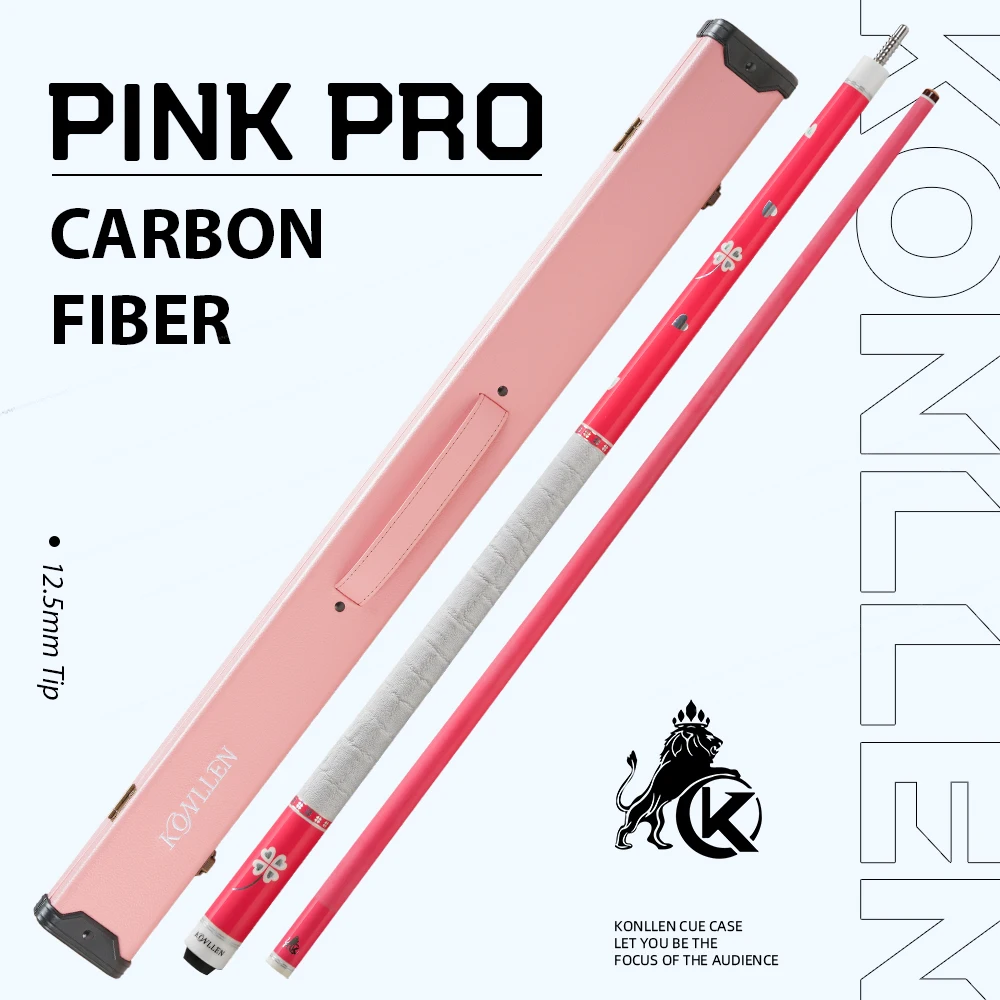 KONLLEN Pink Carbon Fiber Billiard Cue for Women KL-Pink-Pro 58