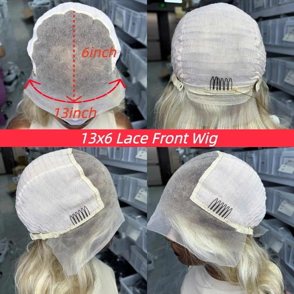 Wig Rambut Asli Brasil Warna Pirang Madu Ash Honey 13x6 Lace Front Model Body Wave Siap Pakai Untuk Wanita Kulit Putih