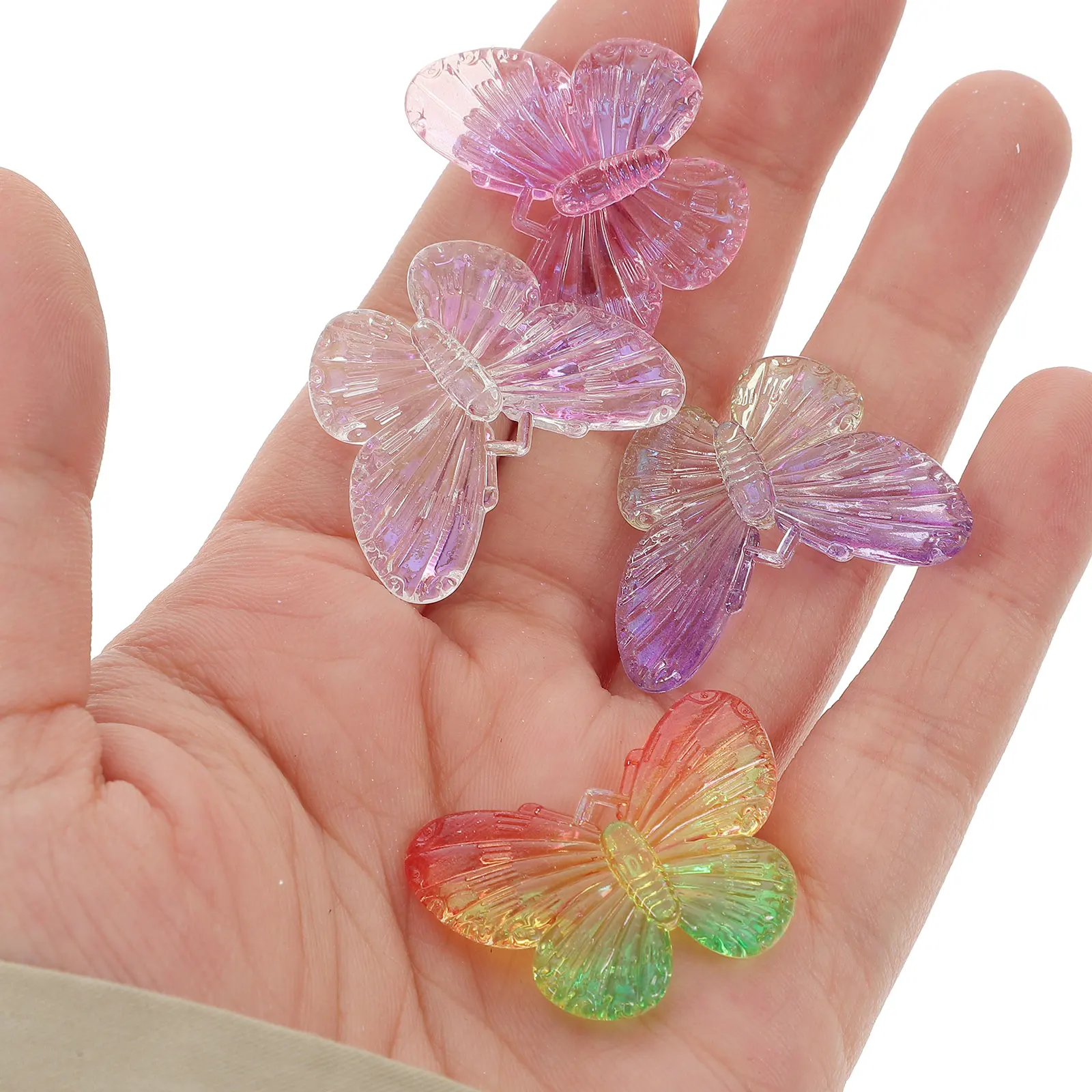 

30pcs Butterfly Charms Resin Diy Crafts Hanging Decors Phone Cover Necklace Decorations Pendant Charm Beads Jewelry Making
