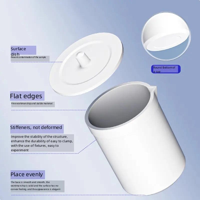 Polytetrafluoroethylene beaker 30/50/100/150/200/250/300/400/500 High temperature resistant acid and alkali do not contain cover