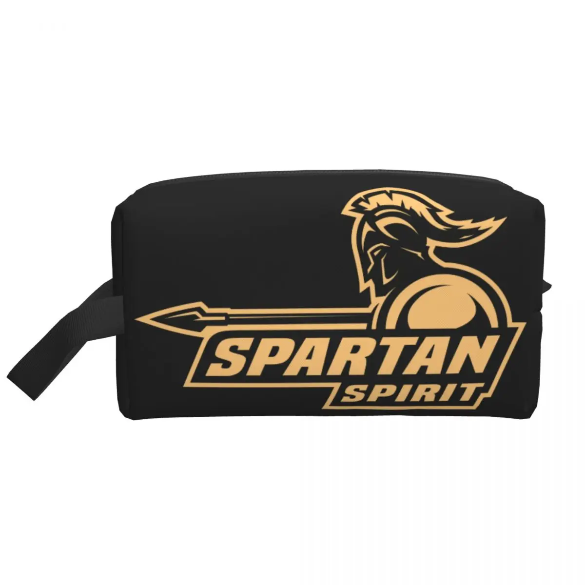 Custom Spartan Spirit Sparta Warrior Toiletry Bag for Women Cosmetic Makeup Organizer Ladies Beauty Storage Dopp Kit Case