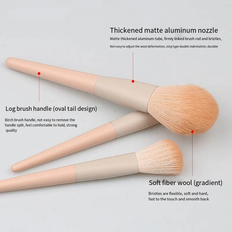 Portable 7Pcs Makeup Brush Set Soft Makeup Concealer Brush Blush Loose Powder Brush Eye Shadow Foundation Brush Beauty Tools