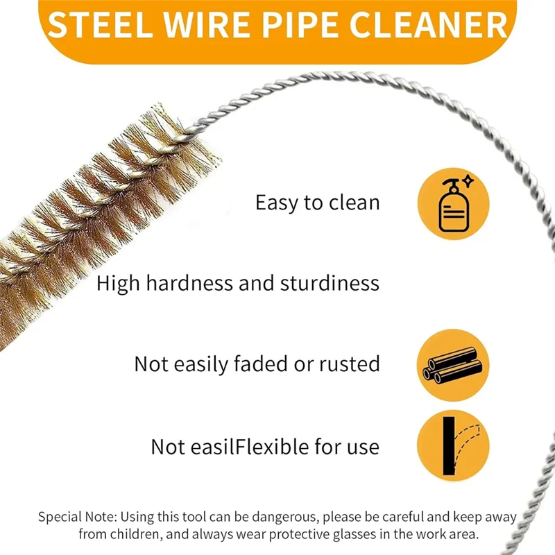 7Pcs Brass Wire Tube Brushes Bottle Brush Set,Wire Brushes For Cleaning,Wire Pipe Cleaner Bore Brush Cleaning-ABQU