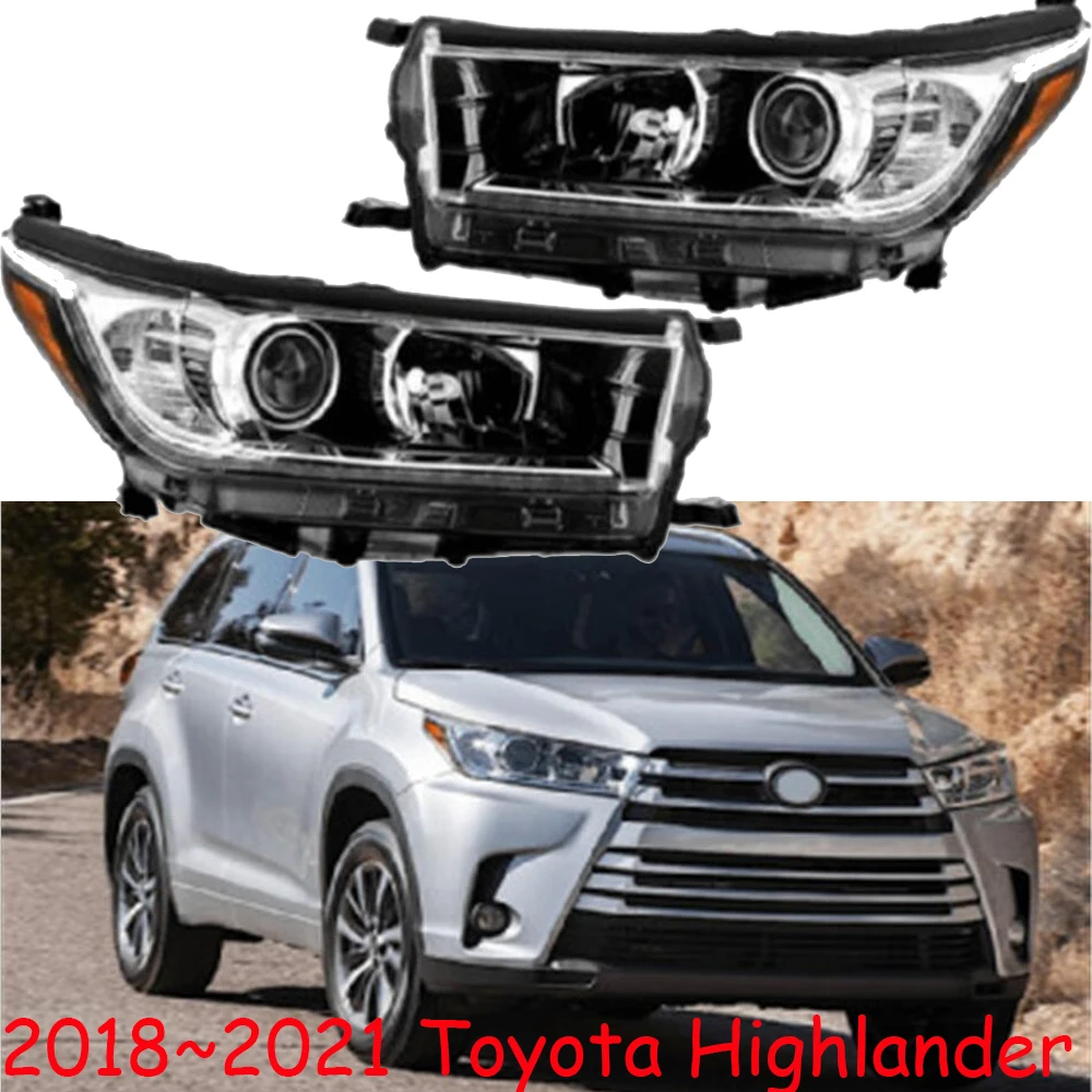 1pcs car bumper headlamp for Toyota Highlander headlight 2018~2021y car accessories head lamp for Toyota highlander fog light