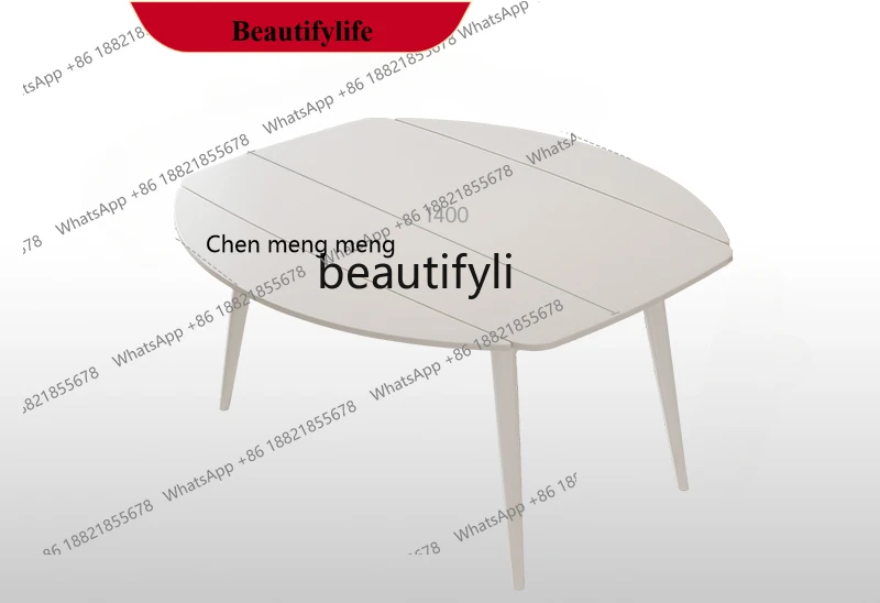 z183 Dining table variable round table small apartment modern simple cream style square and round retractable dining table