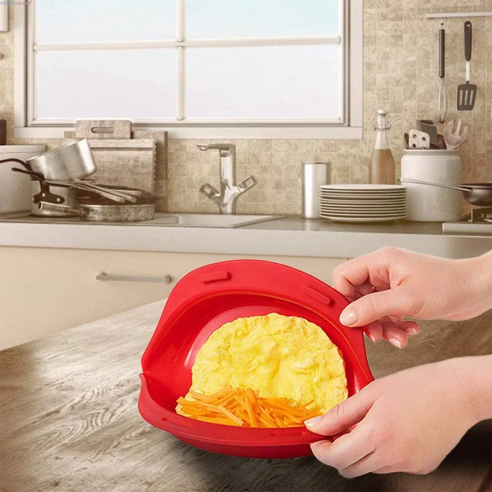 Microwave Silicone Omelette Omelet Baking Pan Egg Roll Maker Steamer Convenient Easy and Time-saving Omelet Rice Maker Sheet