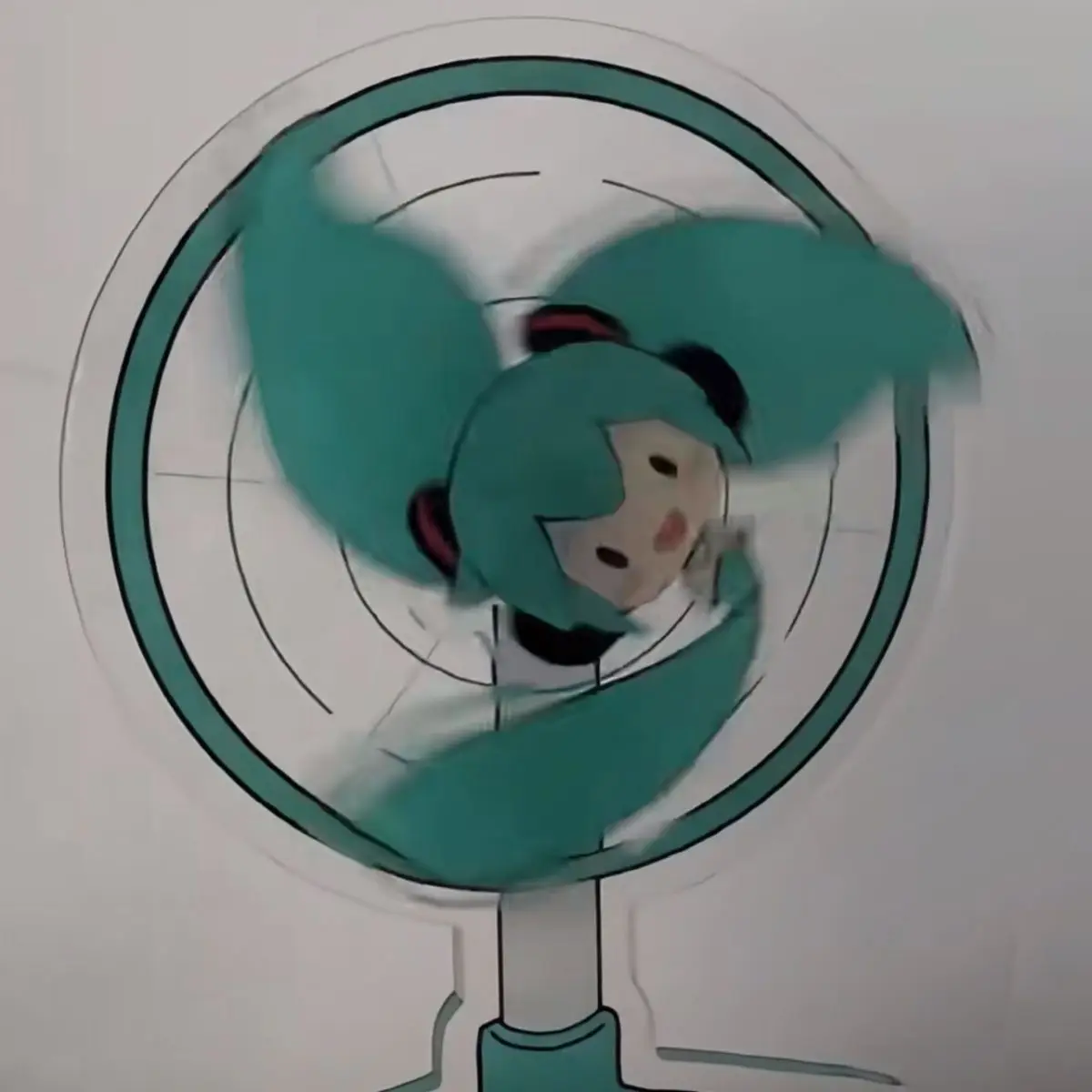 2pcs Hatsune Miku Acrylic Fan Rotating Stand Fun and Novel Desktop Decoration Birthday Gift for Friends