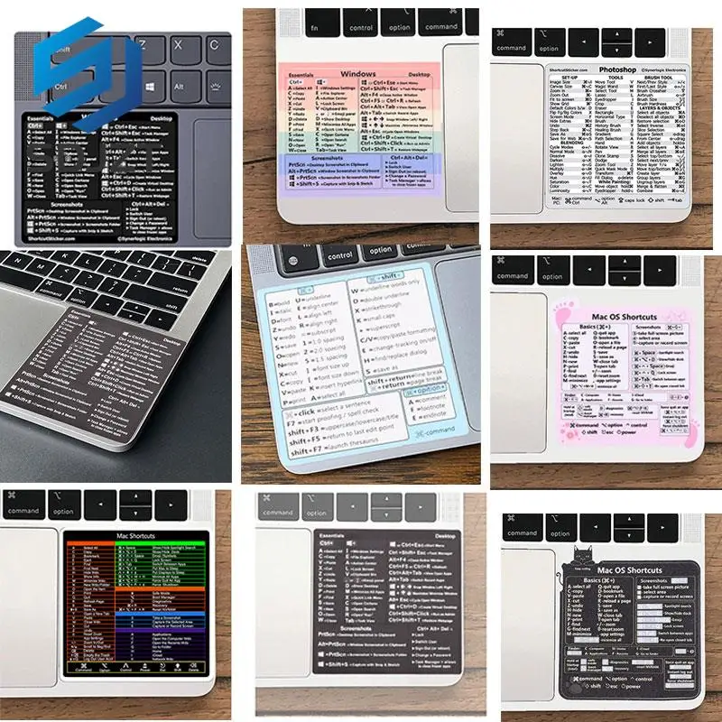 1PC Word/Excel (for Windows)/Adobe Photoshop Reference Keyboard Shortcut Sticker Adhesive for PC Laptop Desktop Office Stickers