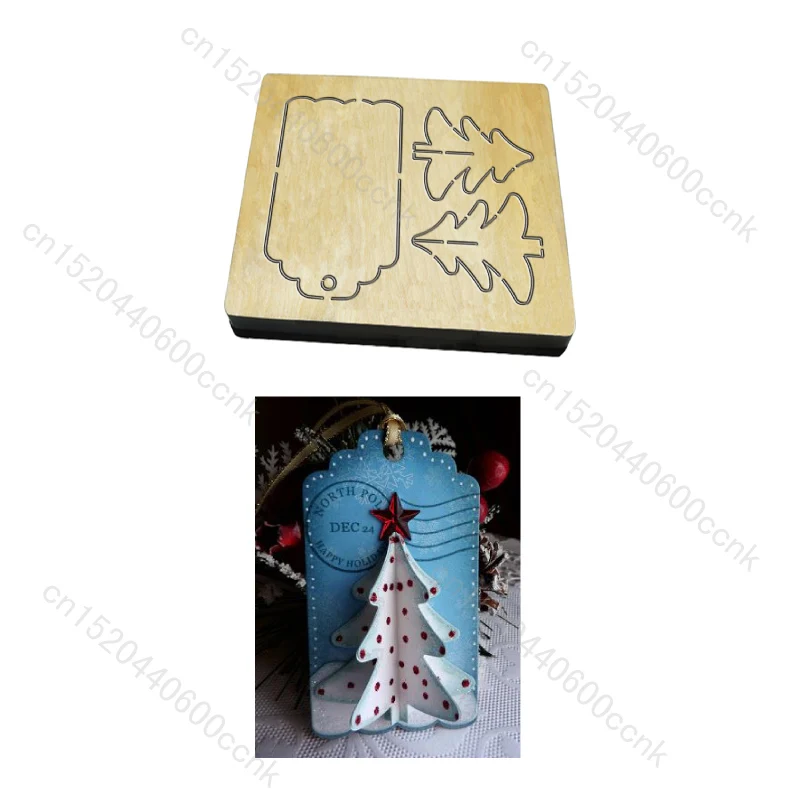 

Wooden dies Christmas Tree Card for Scrapbooking, New, Multiple Sizes, V-1763