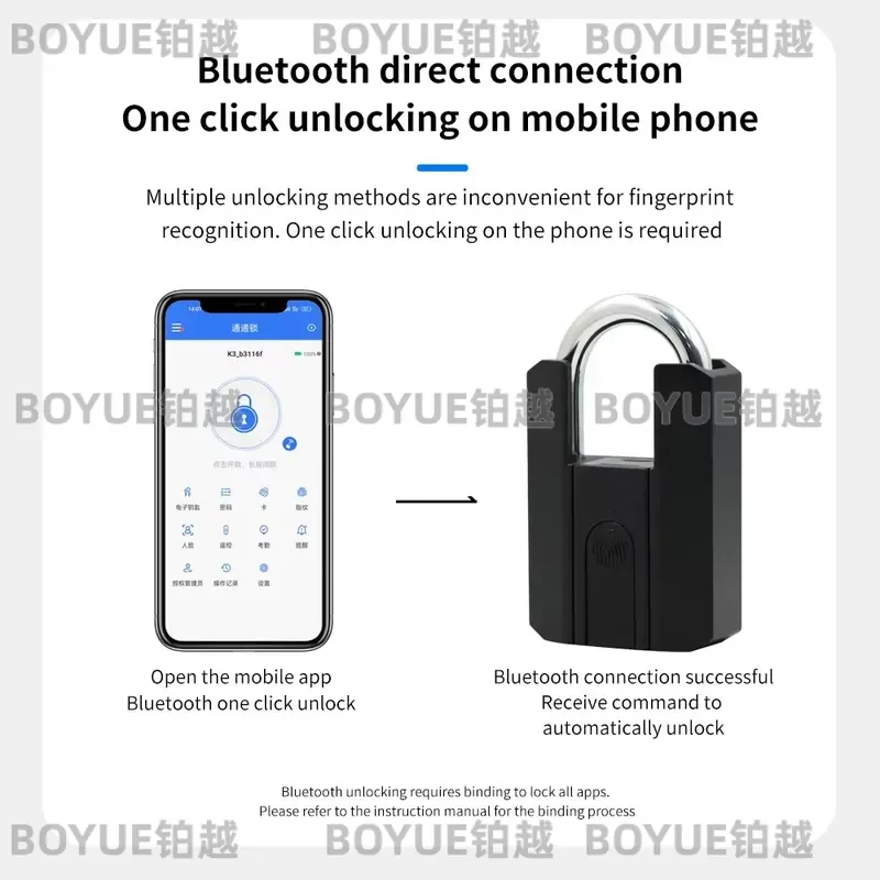 Smart Fingerprint Padlock TTLOCK App Control Waterproof IP67 Zinc Alloy Biometric Lock Rechargeable Battery Anti Shear