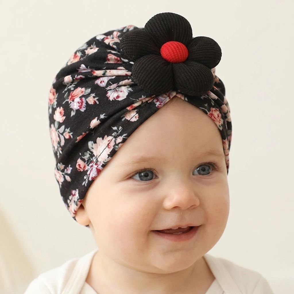 

Cute Turban Hat Cap Beanie Bonnet with Big Bowknot Hospital Baby Hats Knot Headwraps Turbans for Newborn Baby Toddlers Infants