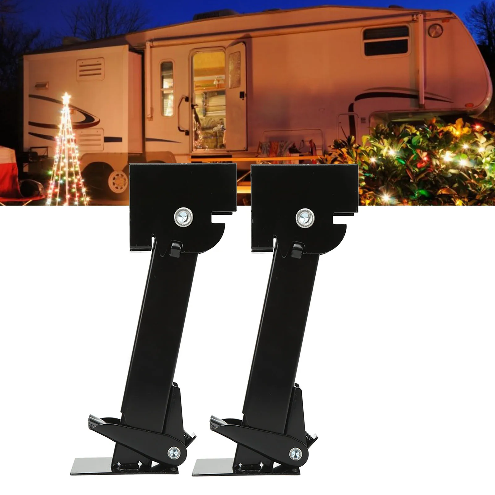 

Stabilizer Jack Telescoping Folding Trailer Stabilizer Jacks Wear Resistant 650lb Support High Strength for Campervan