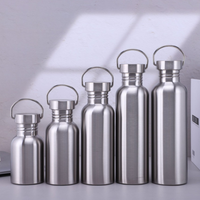 500/750/1000ml Stainless Steel Water Bottle Single Wall Large Capacity Big Mouth Vacuum Flasks with Lid Cycling Drinkware Sports