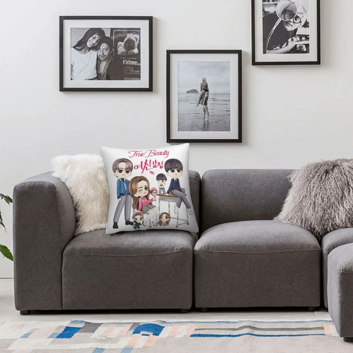 True Beauty Tv Drama Hwang In Youp Cha Eun Woo Square Pillowcase Pillow Cover Cushion Decor Comfort Throw Pillow for Home Sofa