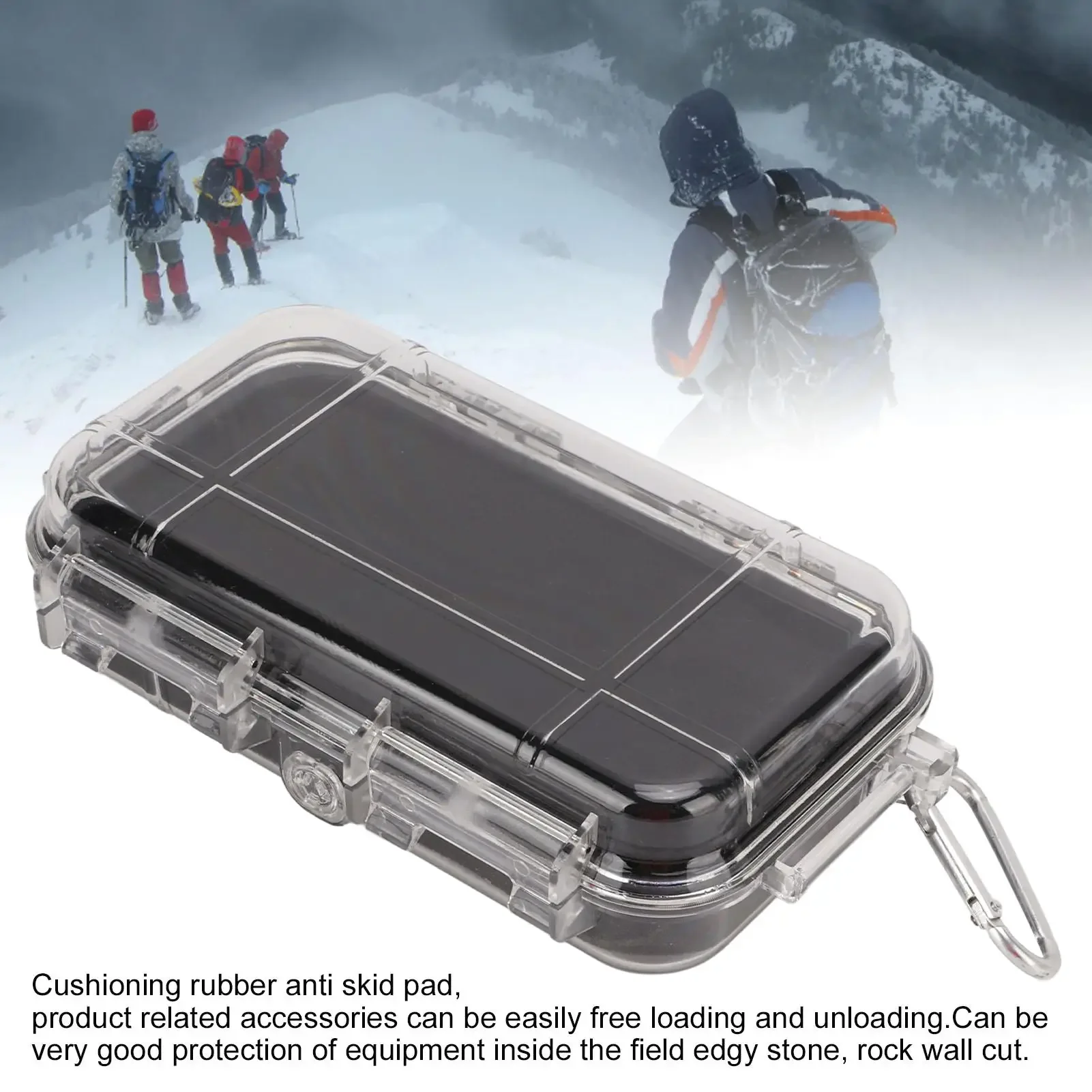 Plastic Shockproof Box with Shock Absorption Liner Outdoor Waterproof Airtight Case TransparentSmall Size