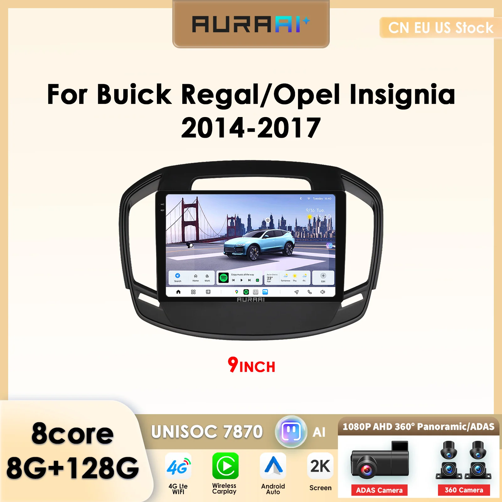 Android 13 Wireless Carplay Auto Car Radio 2Din For Buick Regal / Opel Insignia 2014 - 2017 Multimedia Player Stereo Head Unit