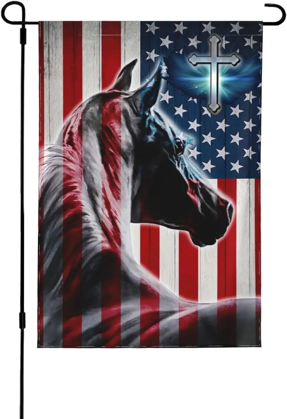 Patriotic Horse American Garden Flag 12.5X18 Double Sided Outdoor Outside Decorations House Decor Flags