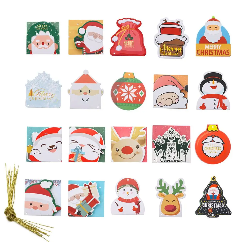 20pcs Merry Christmas Mini Greeting Cards Cards Children New year Gift 2021 Xmas Christmas Party Decorations Postcard