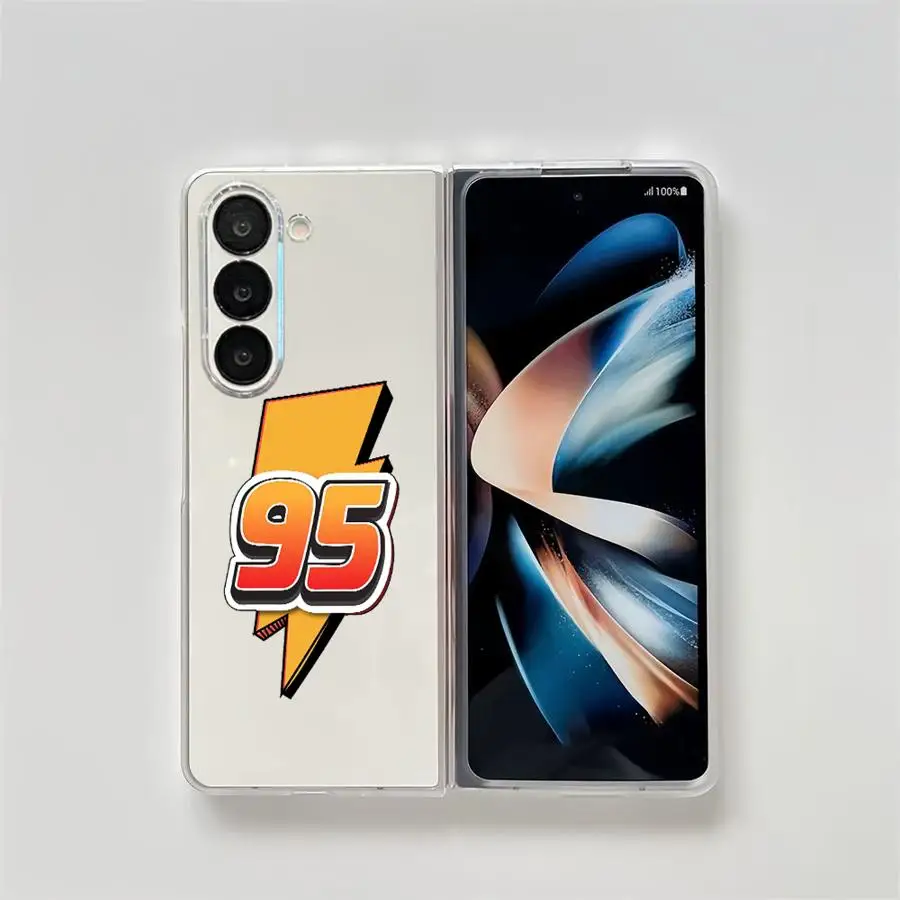 Casing Disney Lightning McQueens untuk Samsung Galaxy ZFold3 ZFold5 ZFold4 ZFold7 ZFold6 Z Lipat 7 6 5 4 3 Sampul Ponsel Keras