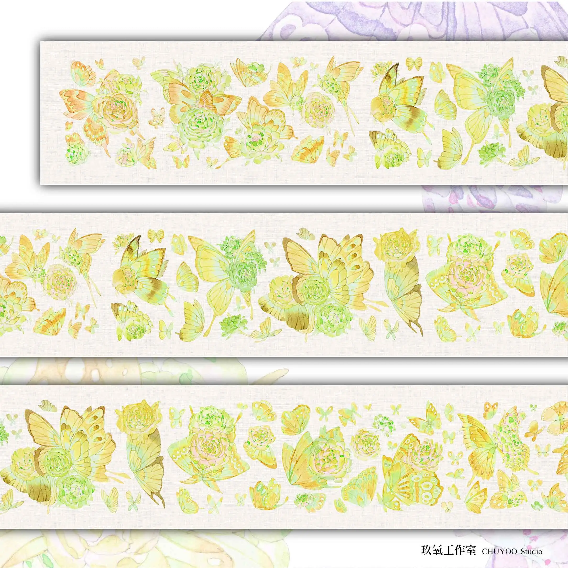 10Meter Roll Fluttering Flying Butterfly  washi PET Tape Beautiful Flower journal Decorative Tape