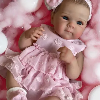 18 inch girls Bettie full silicone vinyl Bebe reborn lifelike painted soft skin doll for children gift