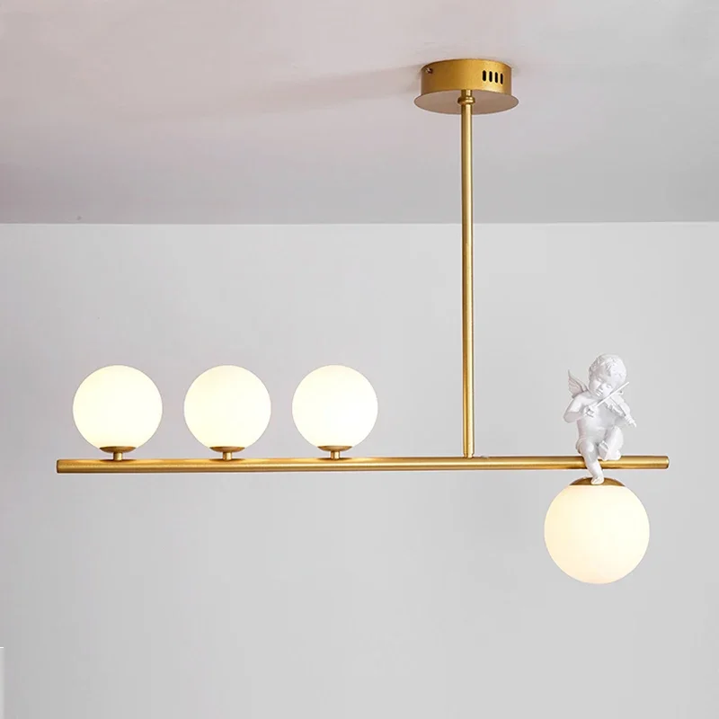 Lámpara Led colgante de bola de cristal, candelabro de ángulo minimalista moderno, sala de estar, comedor, salón, Bar, accesorios de iluminación con personalidad