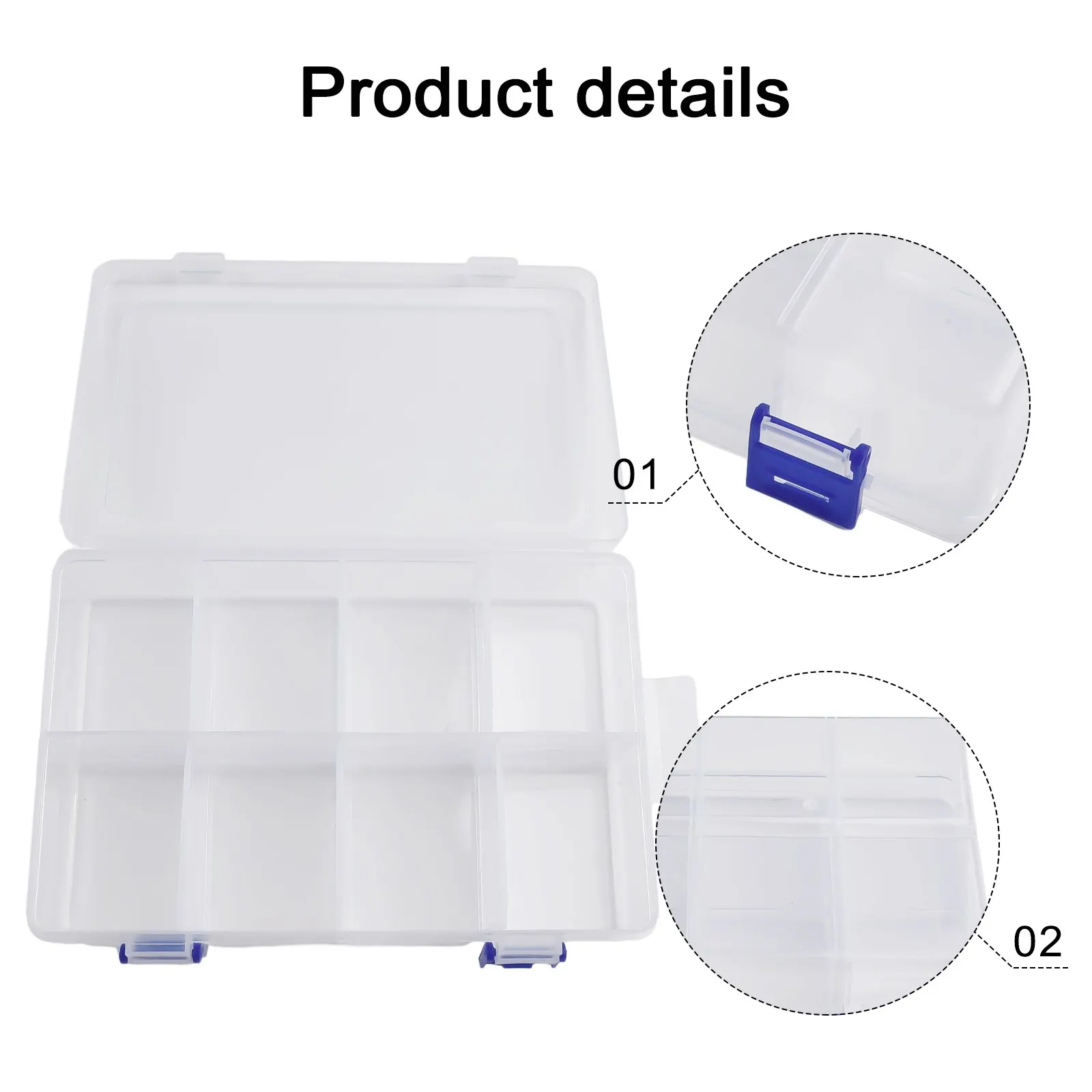 Container Storage Box 8 Grids Compartment Display Organizer Dustproof Jewelry Organizer Organizer Boxes Storage Box Earring Bead