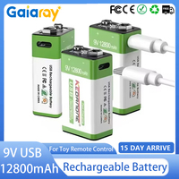 1-20pcs 9V Rechargeable Battery 12800mAh 9V Li-Ion Lithium Battery for Multimeter Microphone Toy Remote Control Electric Guitar