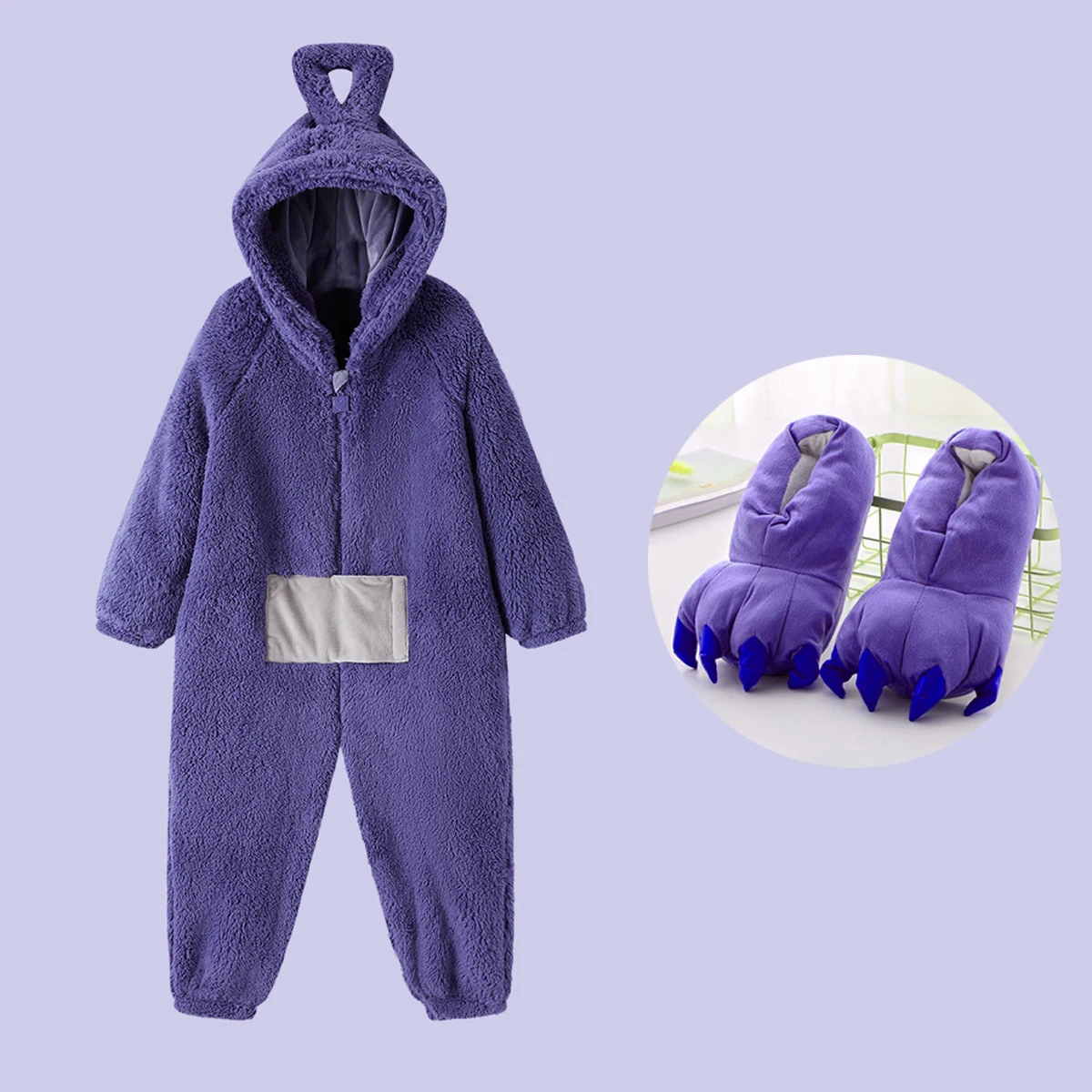 Cosplay for Kids Adult Costume Funny Tinky Winky Anime Laa-Laa Po Soft Long Sleeves Piece Pajamas Costume Long Sleeves