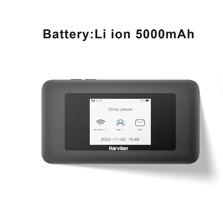Portable 5G WiFi 6 MiFi Hotspot Router with SIM Card Slot - High Speed Internet Pocket Device