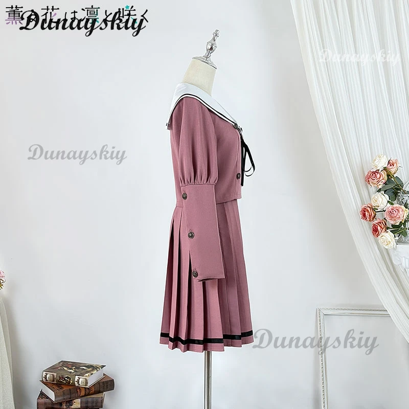 Ароматный цветок цветения с благословением Вагури Каоруко Косплей Костюм Парик Розовый JK Униформа Карнавальный женский повседневный повседневный комплект