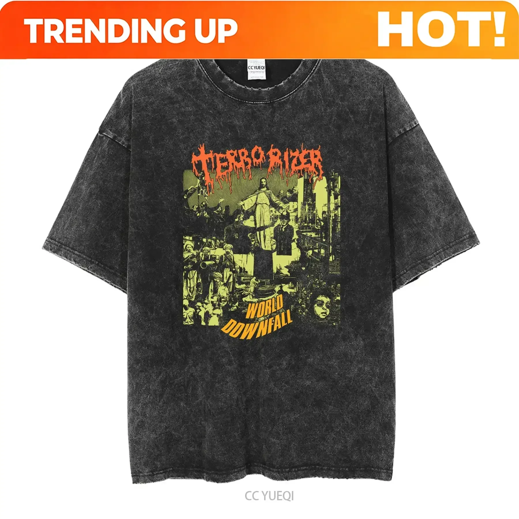 Customization Shirt Terrorizer World Downfall T Shirt Death Metal Grindcore Carcass Napalm Long Or Short Sleeves Vintage Washed