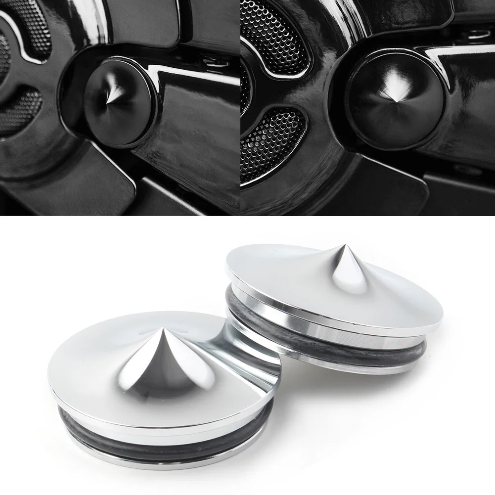 2Pcs Motorcycle Swingarm Pivot Cover Kit Satin For 2006-2017 Harley Davidson All V-Rod Aluminum Chrome