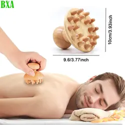 BXA Wood Therapy Mushroom Massage Comb Anti Cellulite Lymphatic Drainage Fascia Massage Tools for Neck Back Legs Full Body