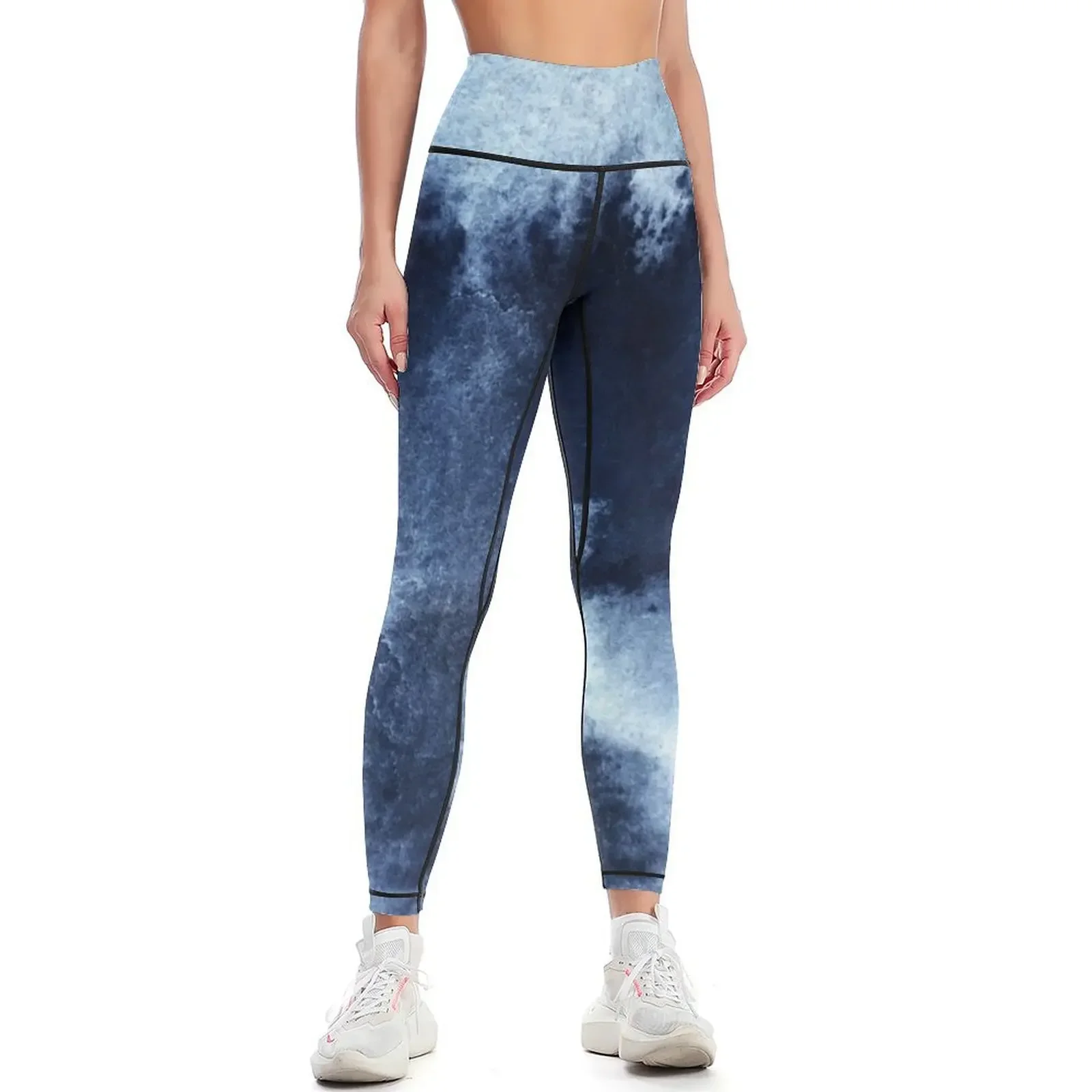 

Indigo Nebula, Blue Abstract Painting Leggings sporty woman gym Legging sexy woman flared Womens Leggings